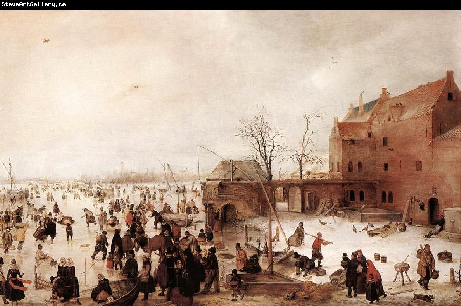 AVERCAMP, Hendrick A Scene on the Ice near a Town fg